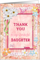 Thank you daughter, flowers and butterflies card