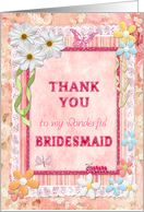 Thank you bridesmaid, flowers and butterflies card