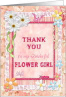 Thank you flower girl, flowers and butterflies card