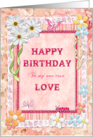 My true love, Flowers and butterflies craft look birthday card