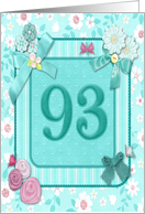 93rd Birthday Crafted Look card