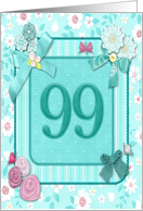 99th Birthday Party Invitation Crafted card