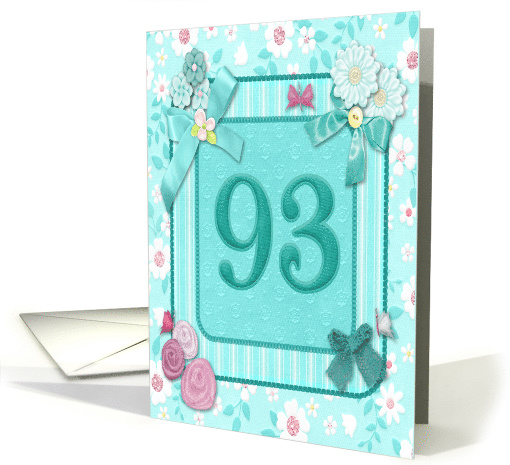 93rd Birthday Party Invitation Crafted card (947474)
