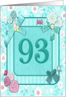 93rd Birthday Party Invitation Crafted card