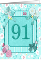 91st Birthday Party Invitation Crafted card