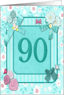 90th Birthday Party Invitation Crafted card