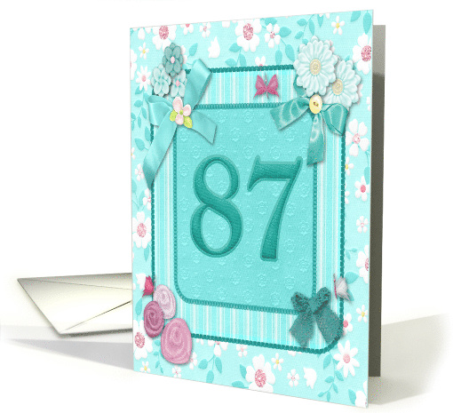 87th Birthday Party Invitation Crafted card (947486)