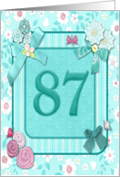 87th Birthday Party Invitation Crafted card