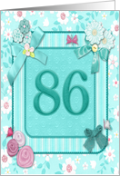 86th Birthday Party Invitation Crafted card