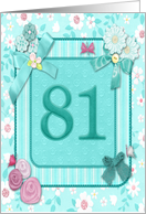 81st Birthday Party Invitation Crafted card