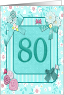 80th Birthday Party Invitation Crafted card