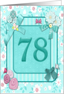 78th Birthday Party Invitation Crafted card