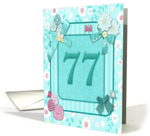 77th Birthday Party Invitation Crafted card (947510)
