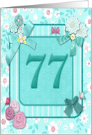 77th Birthday Party Invitation Crafted card