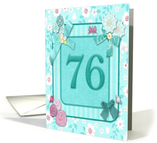 76th Birthday Party Invitation Crafted card (947511)