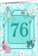 76th Birthday Party Invitation Crafted card