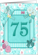 75th Birthday Party Invitation Crafted card