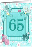 65th Birthday Party Invitation Crafted card