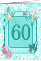 60th Birthday Party Invitation Crafted card