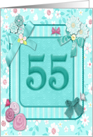 55th Birthday Party Invitation Crafted card