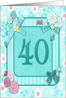 40th Birthday Party Invitation Crafted card