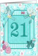 21st Birthday Party Invitation Crafted card