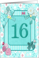 16th Birthday Party Invitation Crafted card