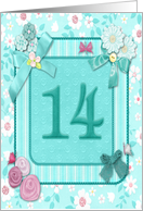 14th Birthday Party Invitation Crafted card