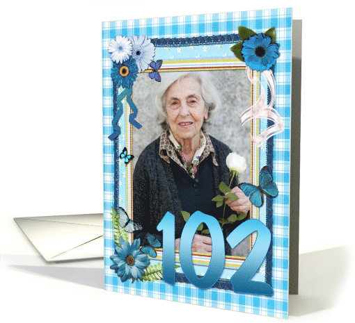 102nd Birthday Photo Craft Look card (947553)