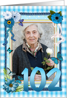 102nd Birthday Photo Craft Look card