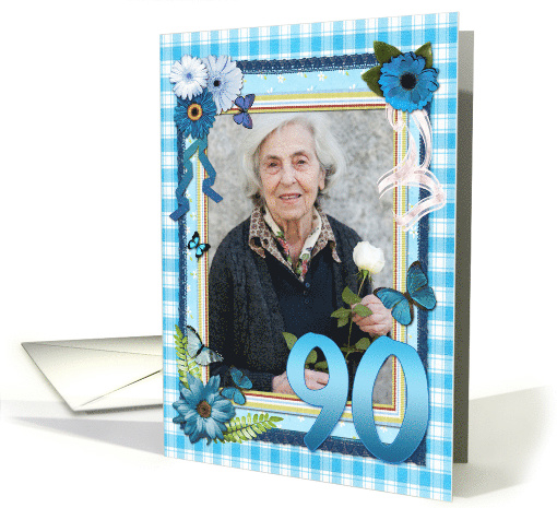 90th Birthday Photo Craft Look card (947557)