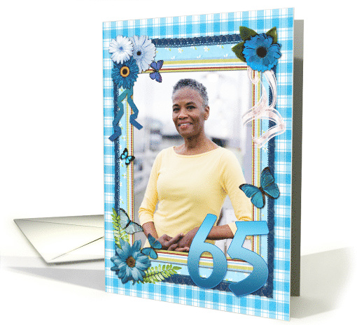 65th Birthday Photo Craft Look card (947567)