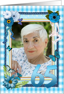 65th Photo Birthday Party Invitation Crafted card