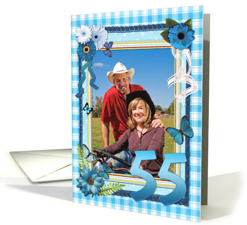 55th Photo Birthday Party Invitation Crafted card (947862)