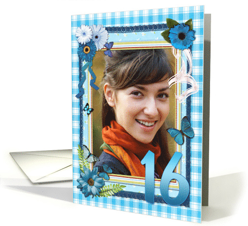 16th Photo Birthday Party Invitation Crafted card (948160)