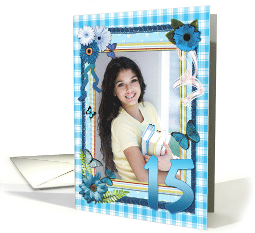 15th Photo Birthday Party Invitation Crafted card (948161)