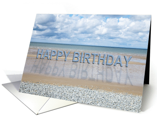 Happy Birthday, Tropical Beach reflections card (951885)