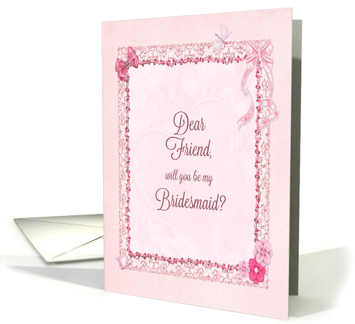 Friend, Bridesmaid Invitation Craft-Look card (955061)