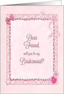 Friend, Bridesmaid Invitation Craft-Look card