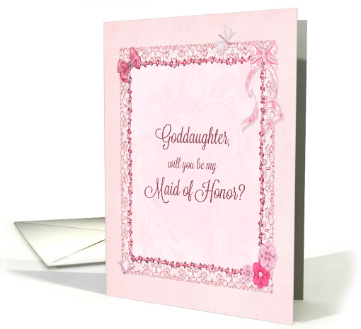 Goddaughter, Maid of Honour Invitation Craft-Look card (955303)