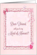 Friend, Maid of Honour Invitation Craft-Look card