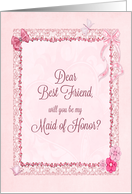 Best friend, Maid of Honour Invitation Craft-Look card