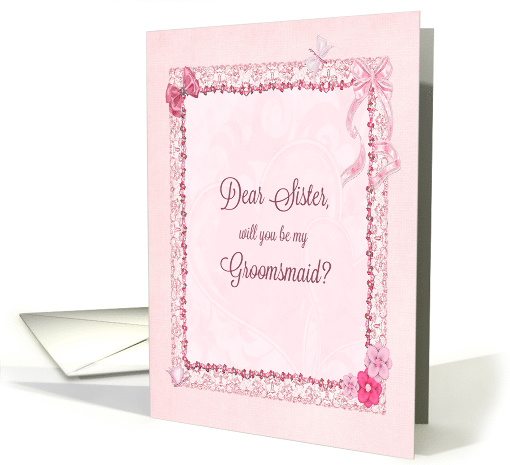 Sister, Groomsmaid Invitation Craft-Look card (955327)