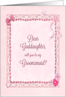 Goddaughter, Groomsmaid Invitation Craft-Look card