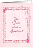 Friend, Groomsmaid Invitation Craft-Look card