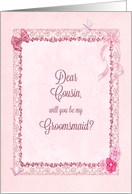 Cousin, Groomsmaid Invitation Craft-Look card