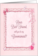 Best Friend, Groomsmaid Invitation Craft-Look card