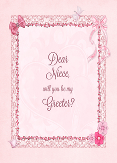 Niece, Greeter Invitation Craft-Look