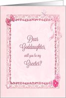 Goddaughter, Greeter Invitation Craft-Look card