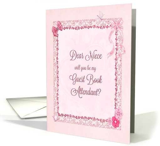 Niece, Guest Book Attendant Invitation Craft-Look card (956863)